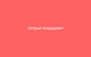 Острый эпидидимит симптоматика и способы лечения болезни