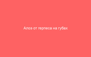 Алоэ от герпеса на губах эффективное средство для лечения и профилактики